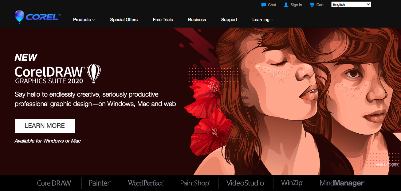 Corel website