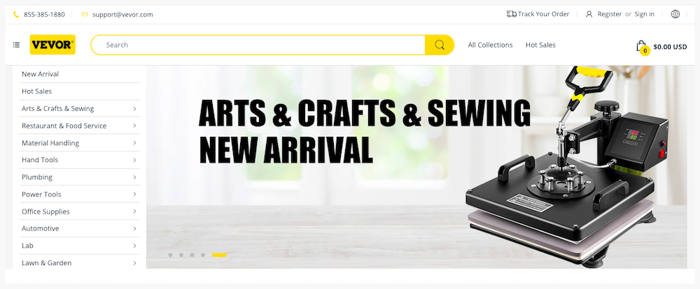 Vevor website