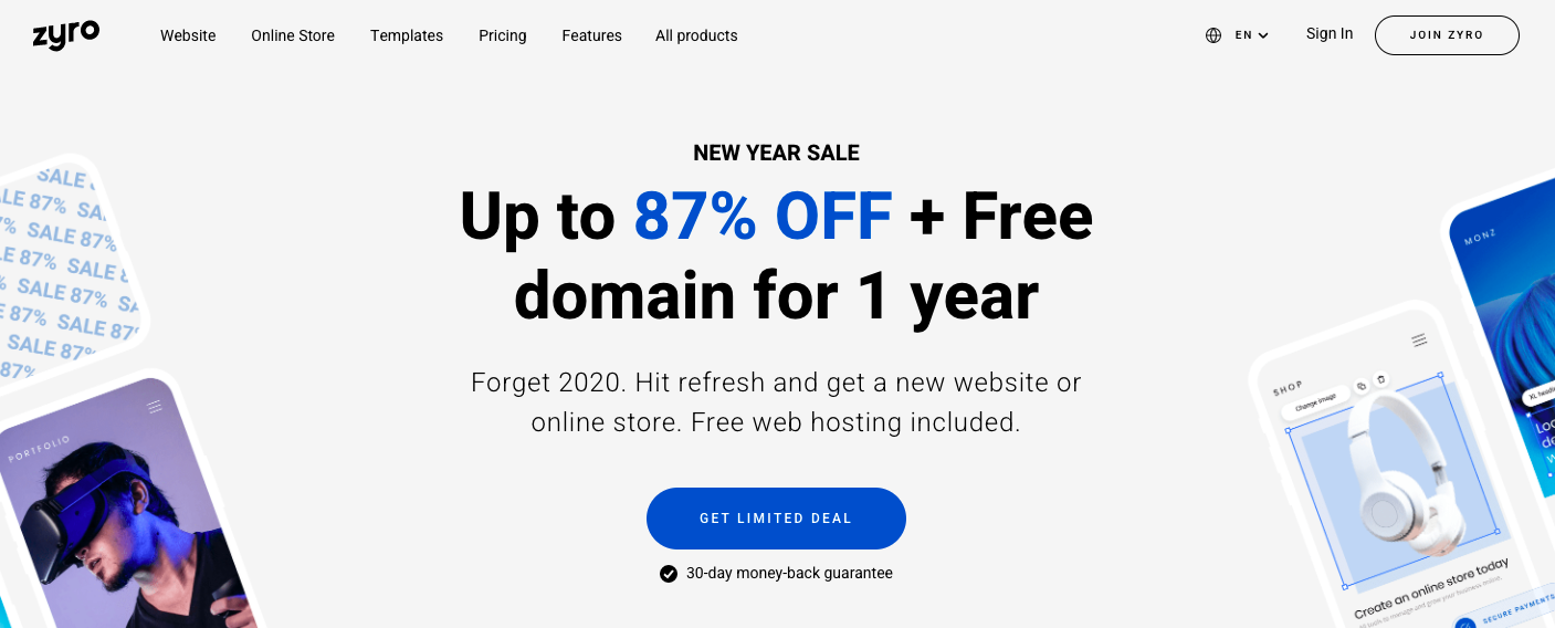 Zyro website