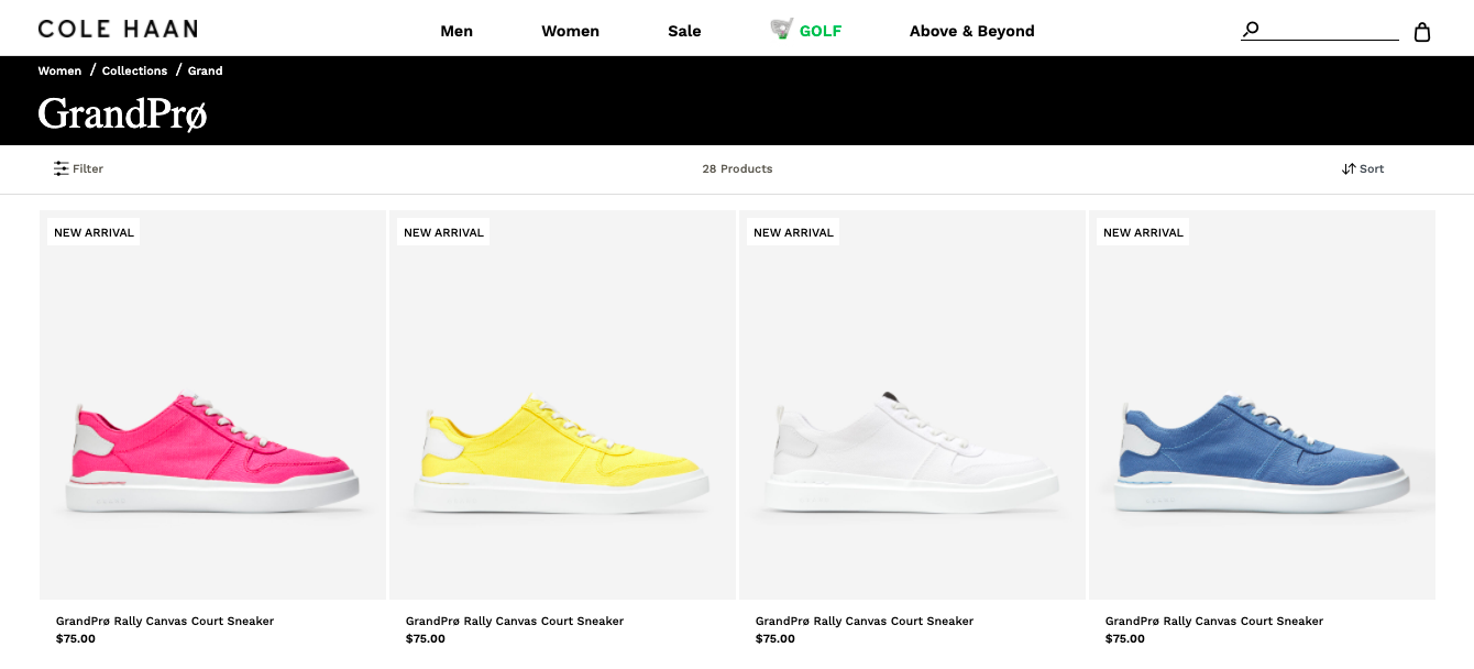 Cole Haan website