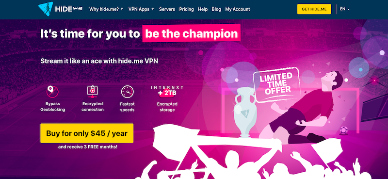 Hide.me VPN website