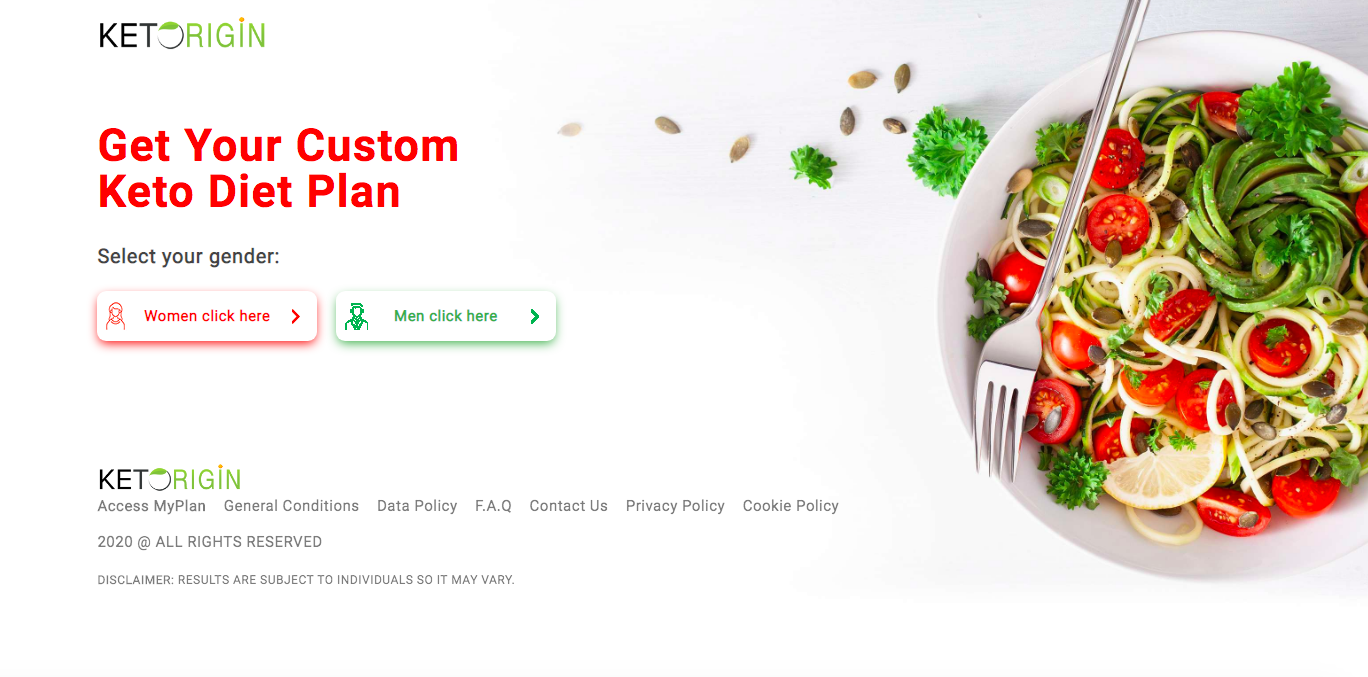 Keto Origin website