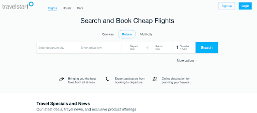 Travelstart website