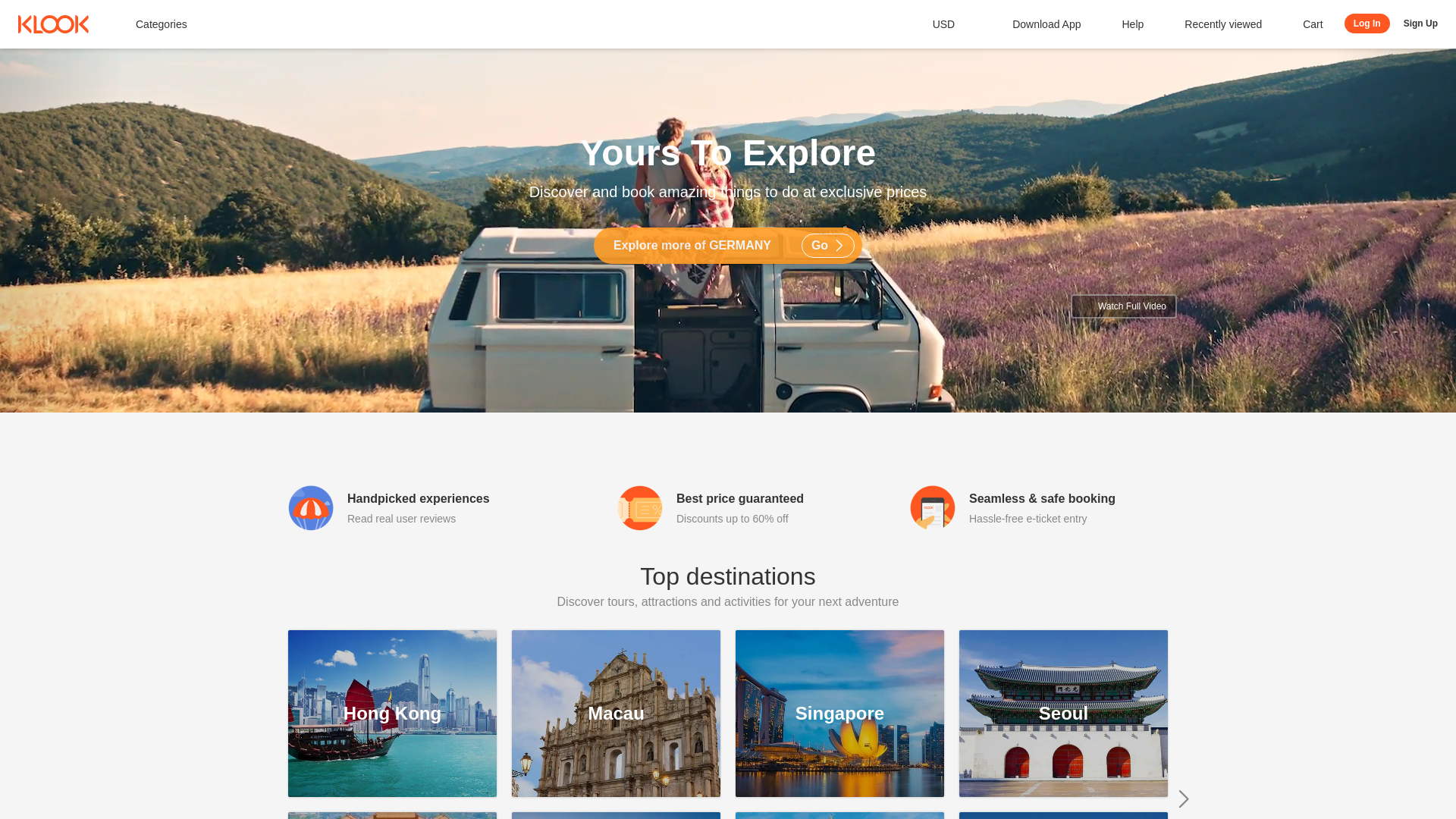 Klook website