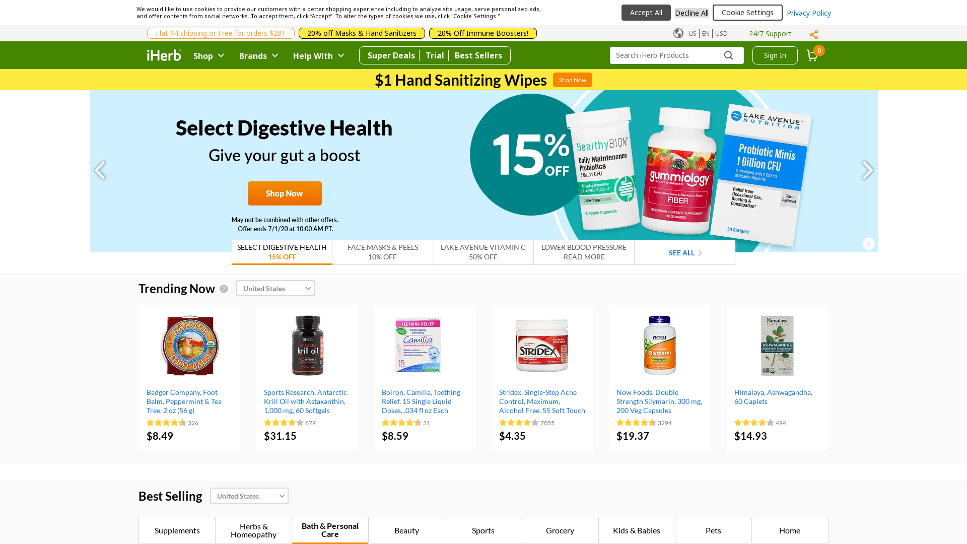 iHerb website
