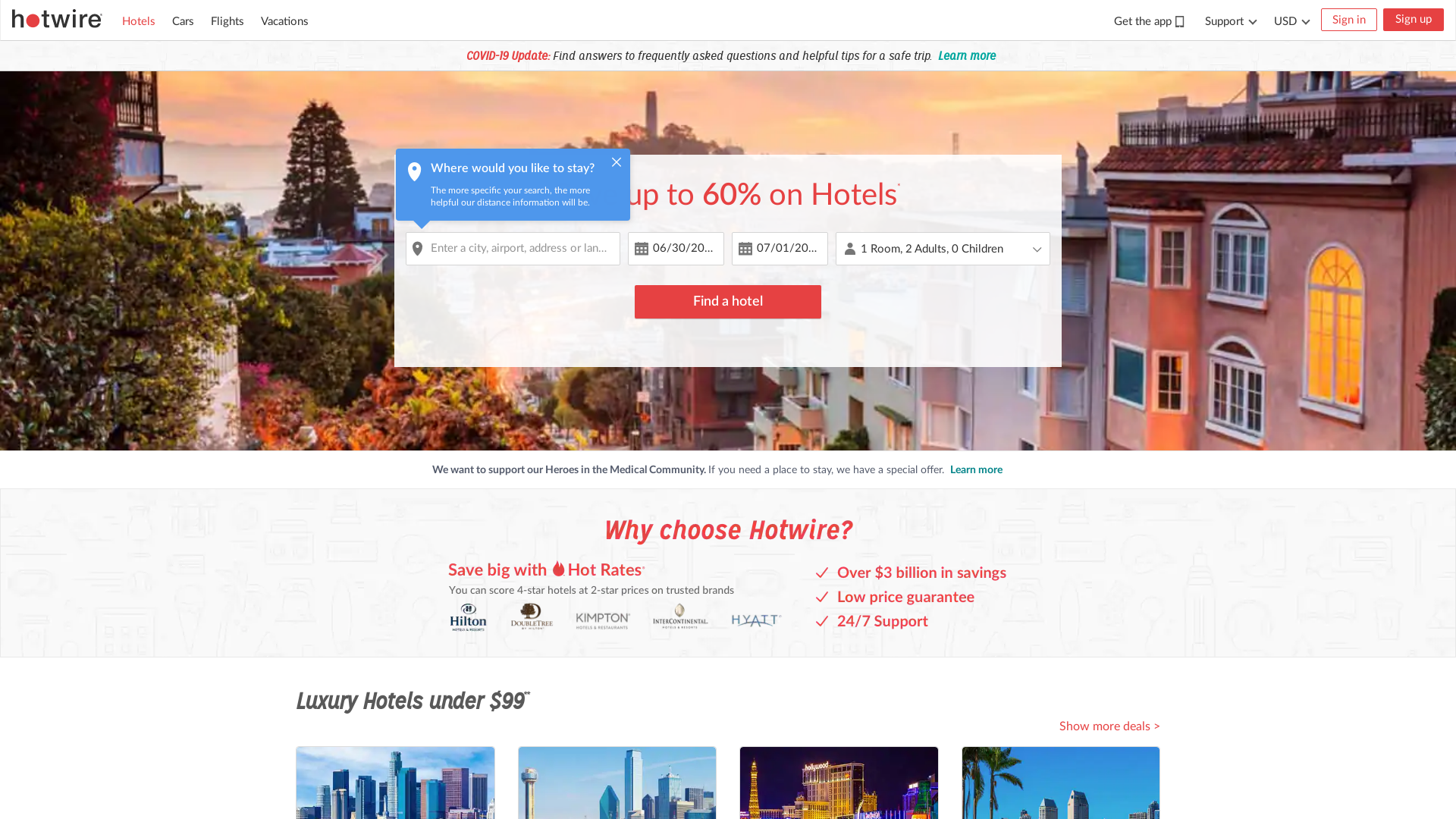 Hotwire / CPS website