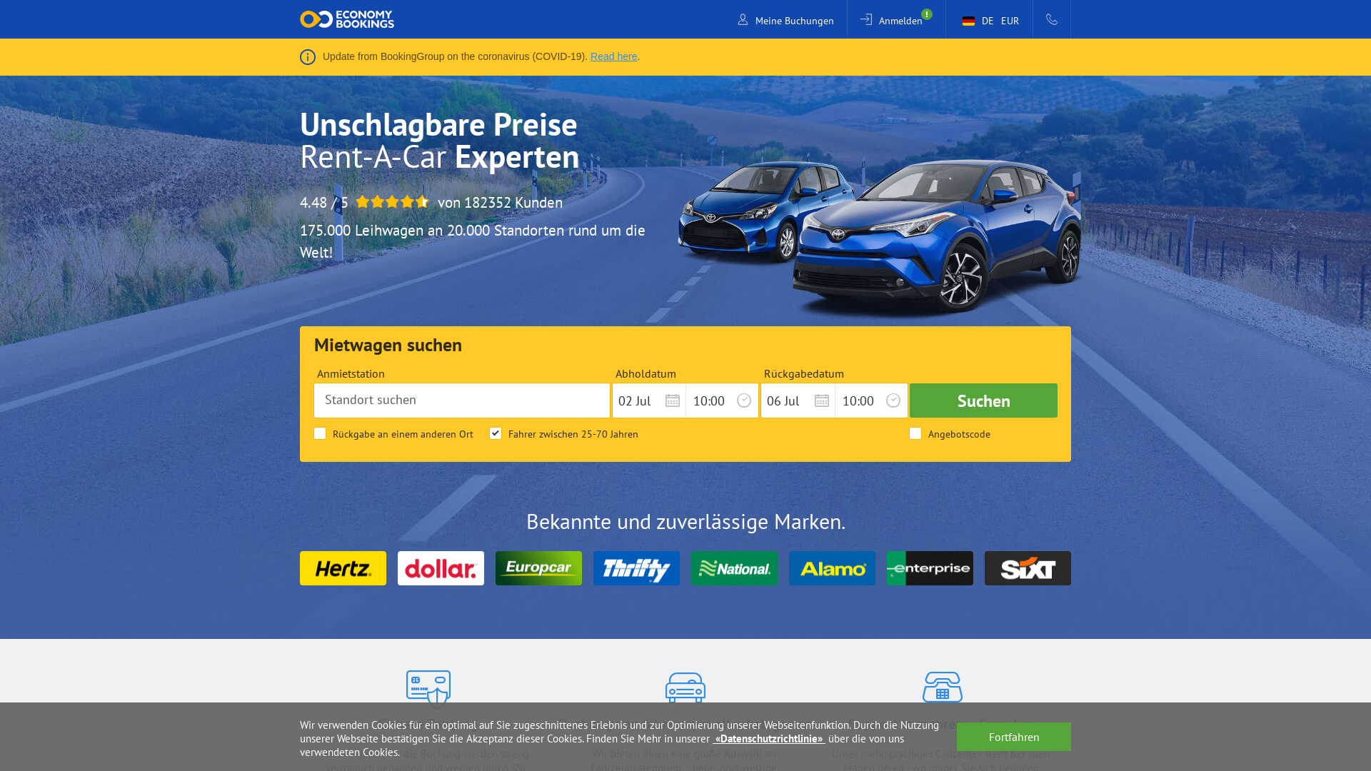 Economy Bookings website