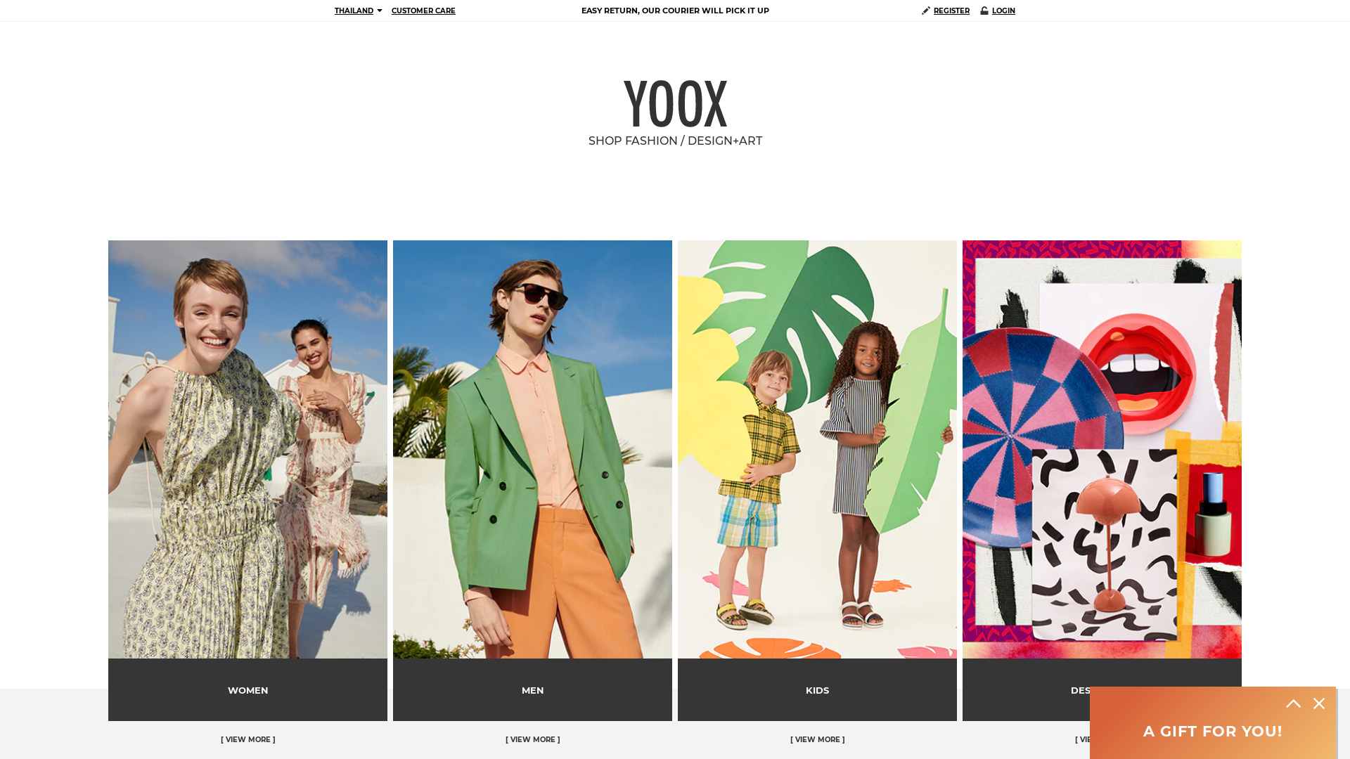 Yoox Many GEOs website