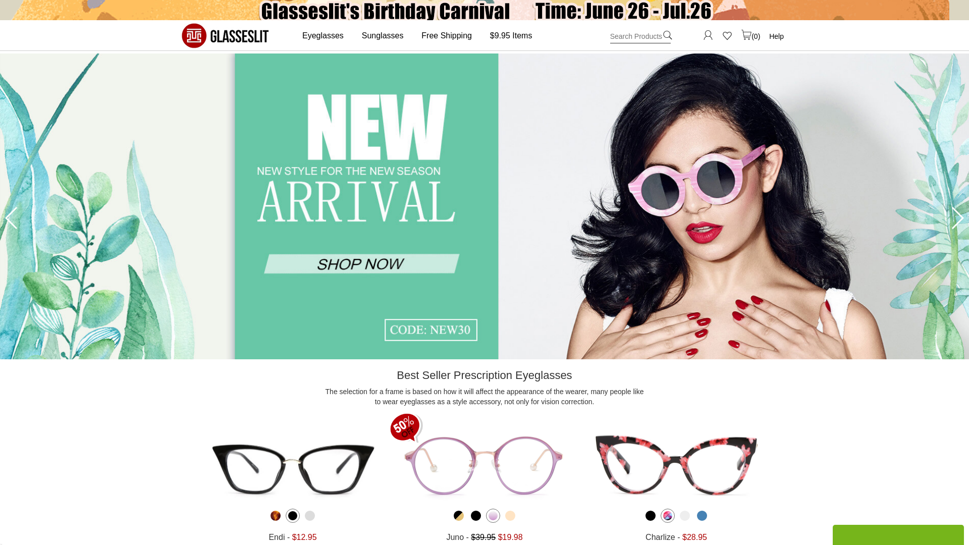 Glasseslit WW website