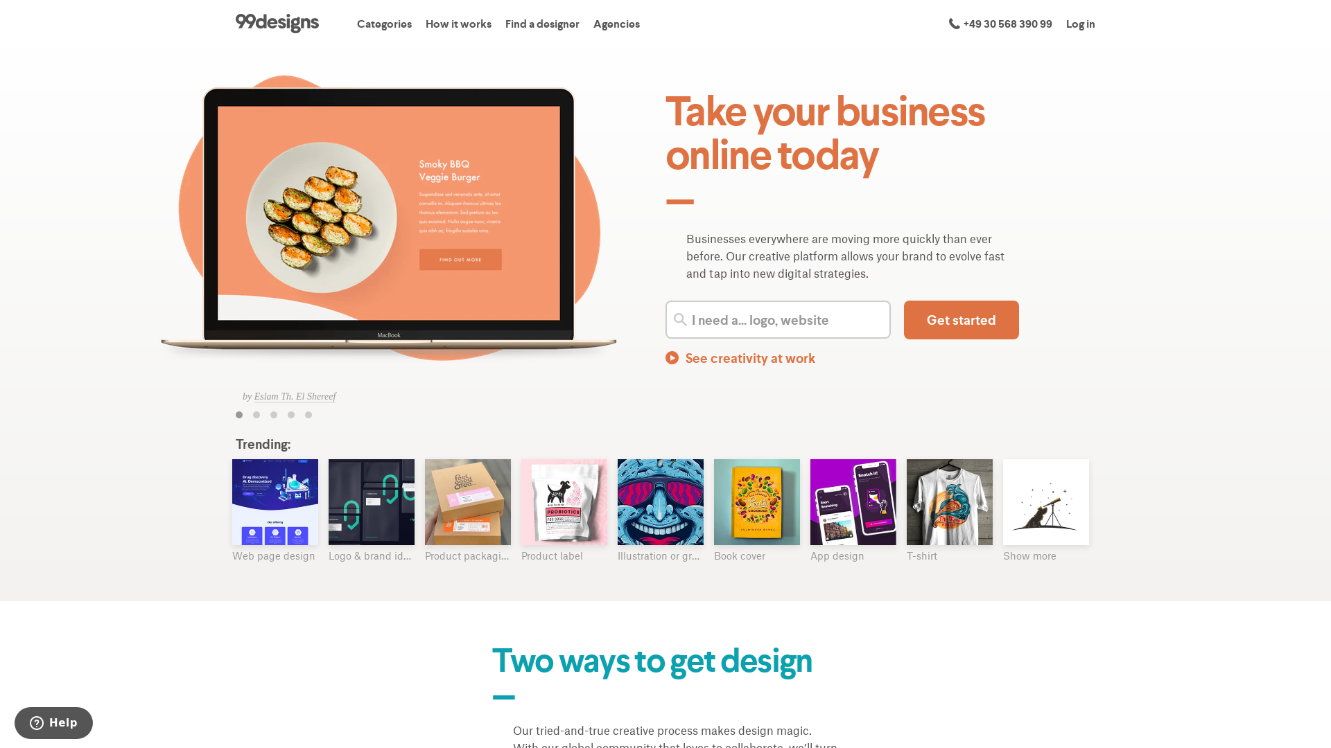 99designs WW website