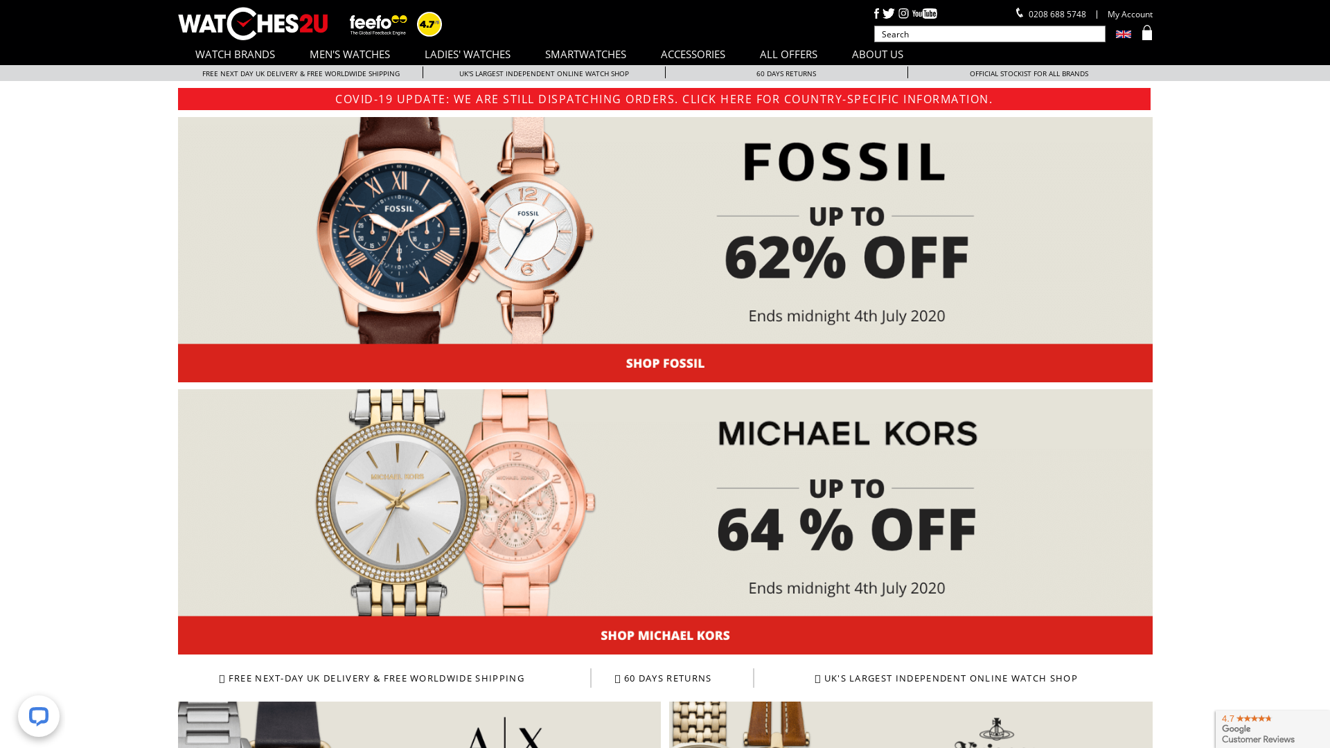 Watches2U WW website