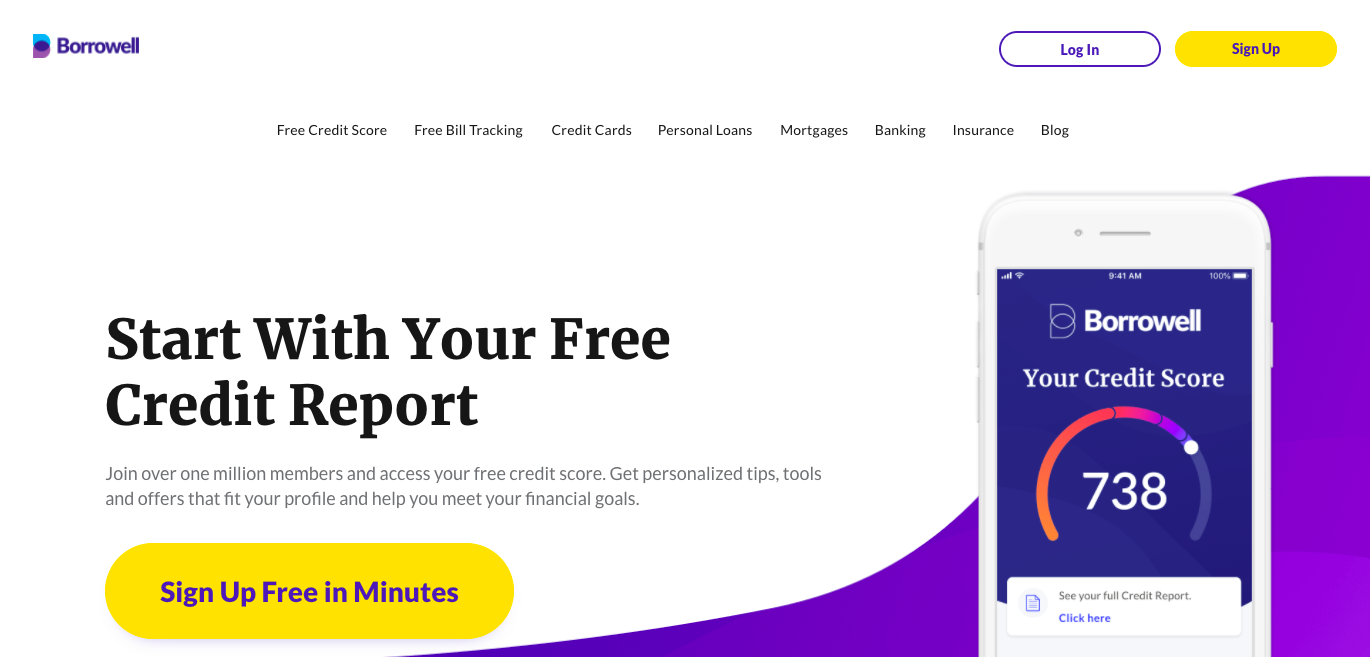 Borrowell website
