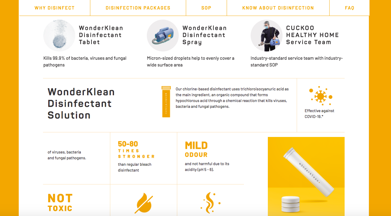 Wonderklean website