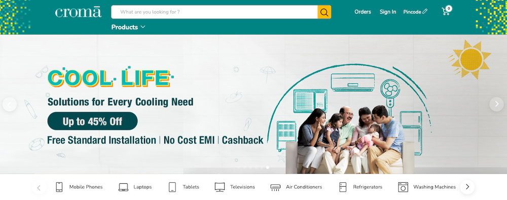 Croma website