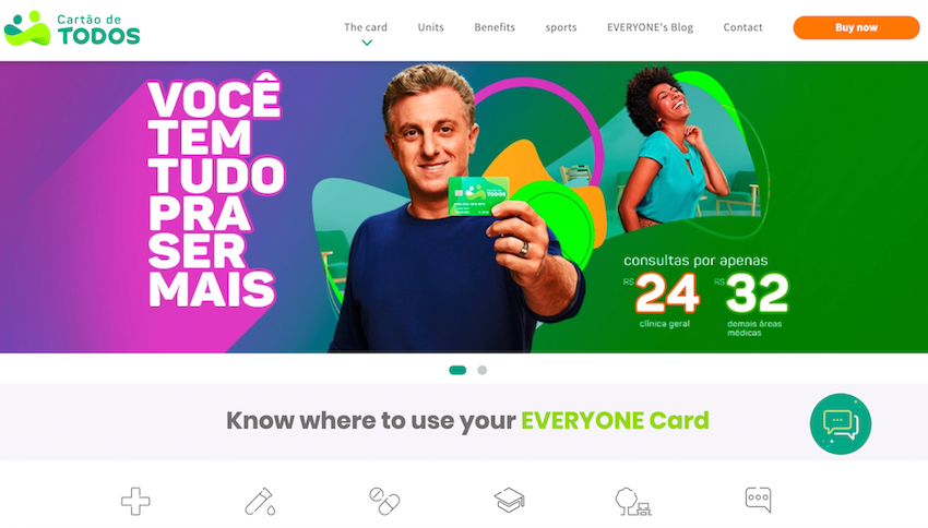 Cartão de Todos website