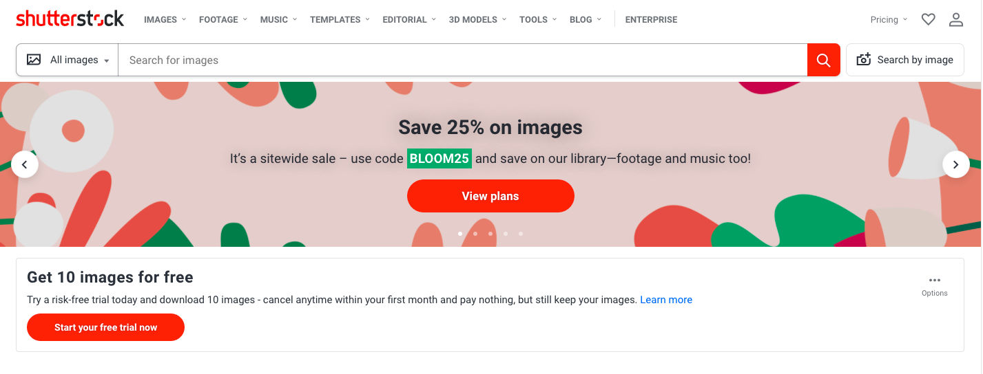 Shutterstock website