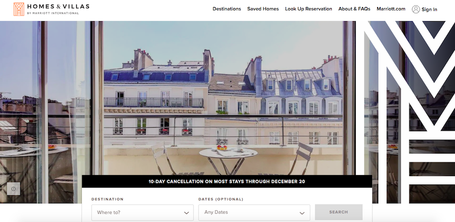 Homes & Villas by Marriott International website