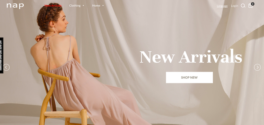 Nap Loungewear website