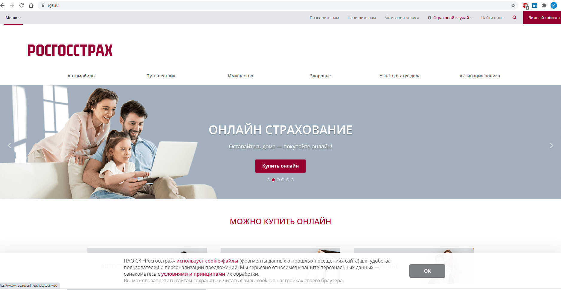 Rosgosstrakh website