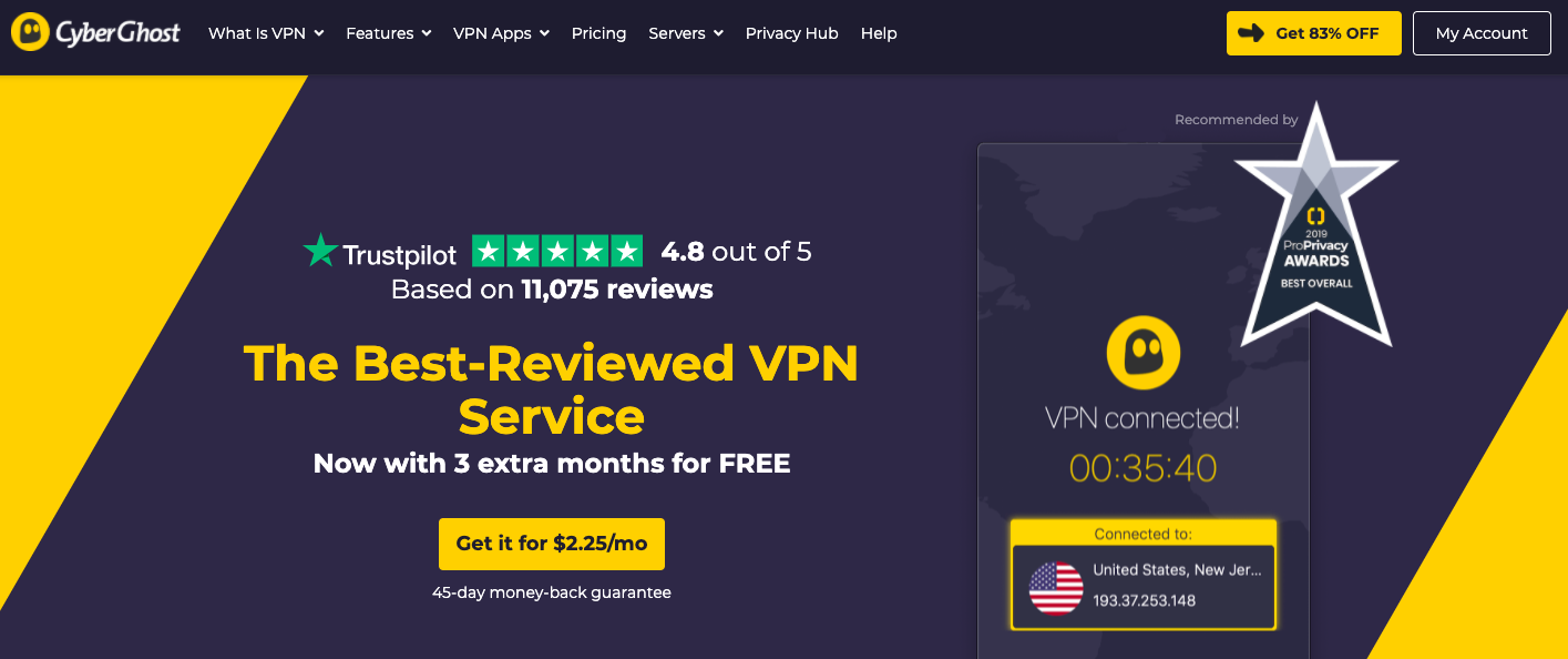 Cyberghost VPN website