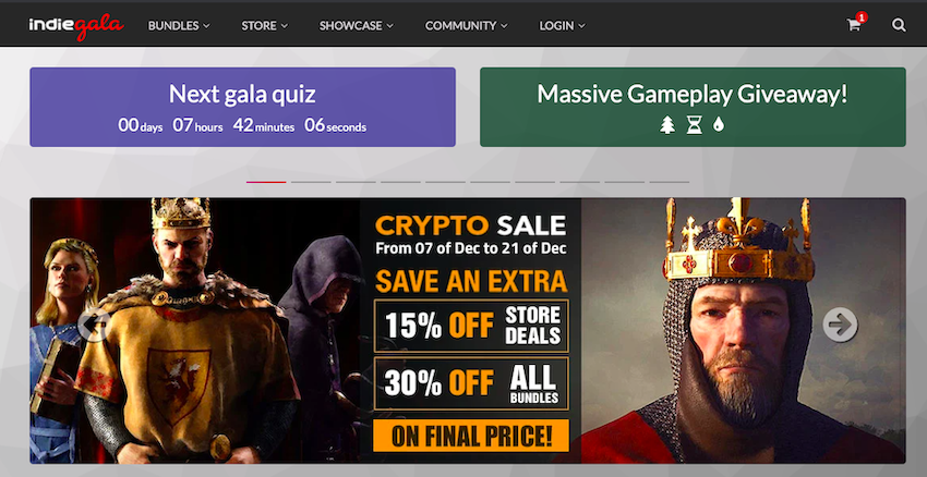 Indiegala games website
