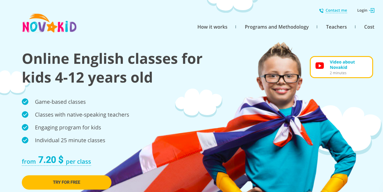 Novakid School website