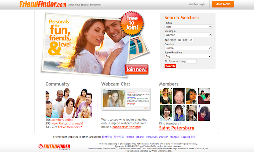 FriendFinder website
