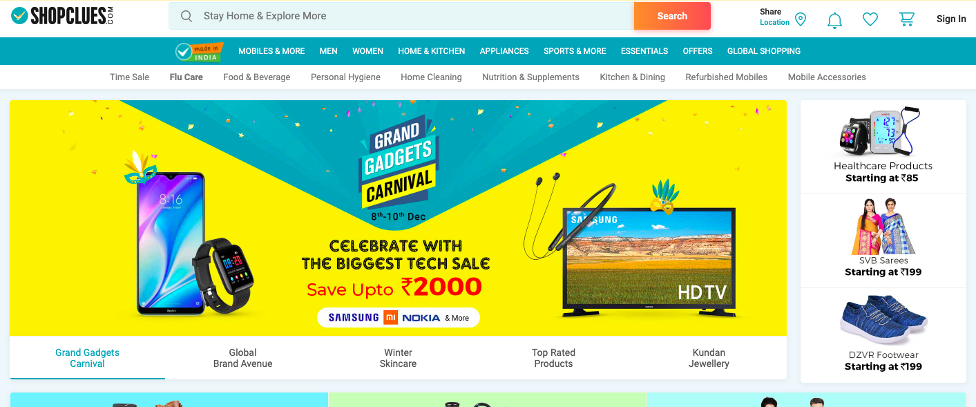 Shopclues website
