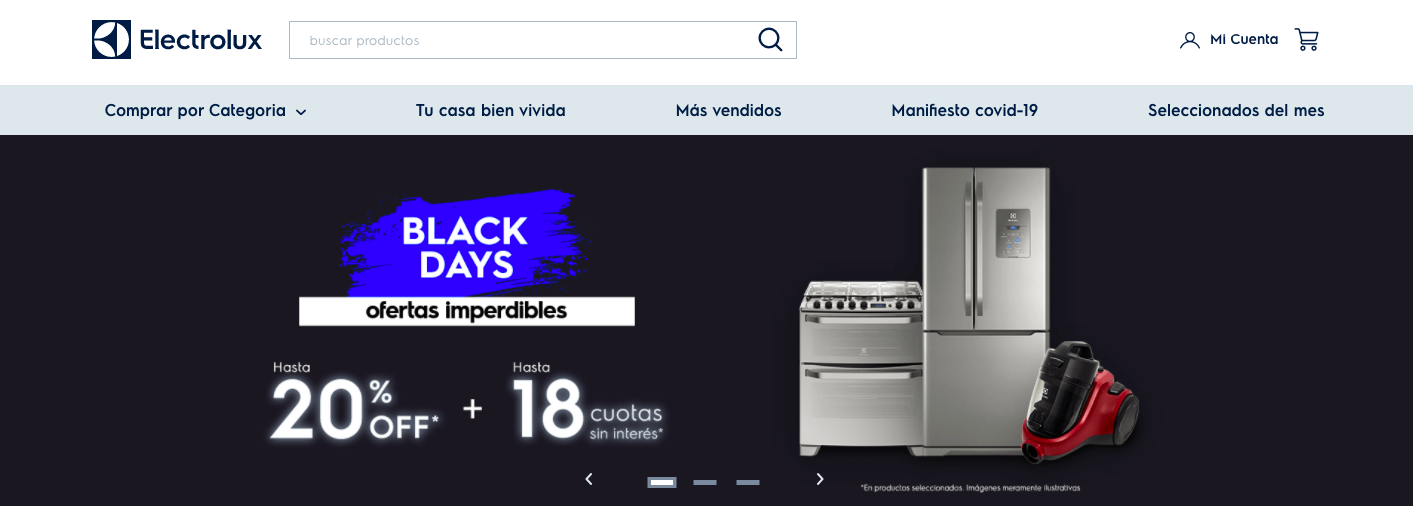 Electrolux Argentina website
