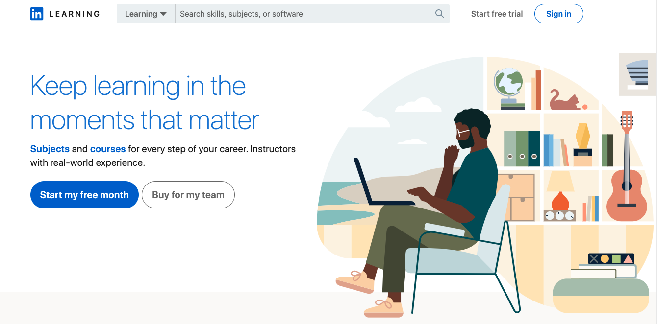 Linkedin Learning website