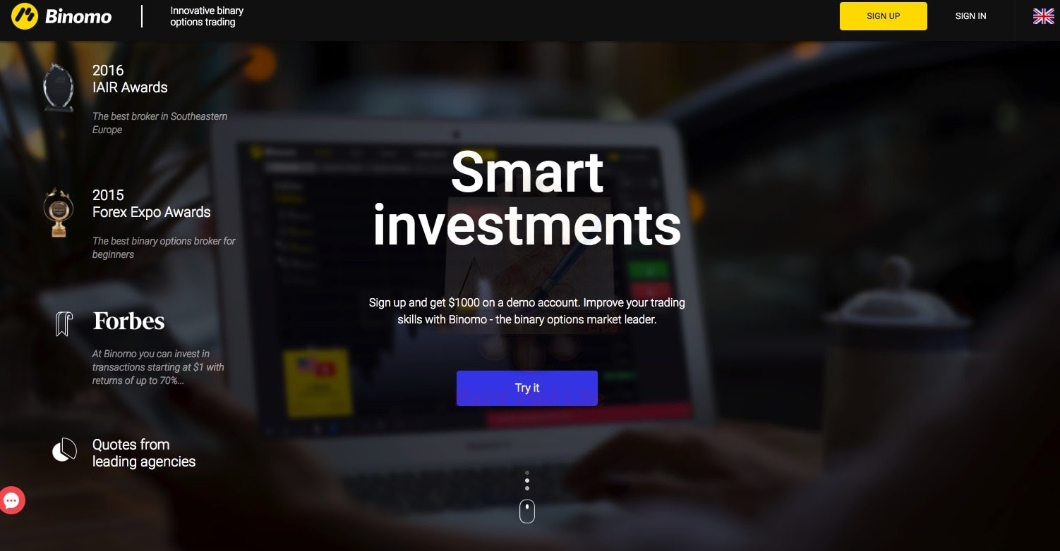 Binomo Web website